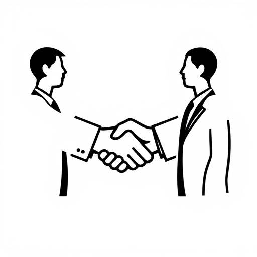 Icona di persone che si stringono la mano che rappresenta la consulenza aziendale.