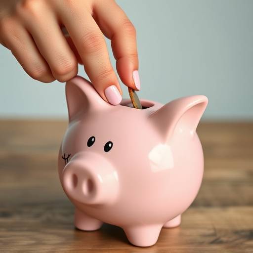 Mano che inserisce monete in un salvadanaio, simbolo di risparmio e gestione del budget