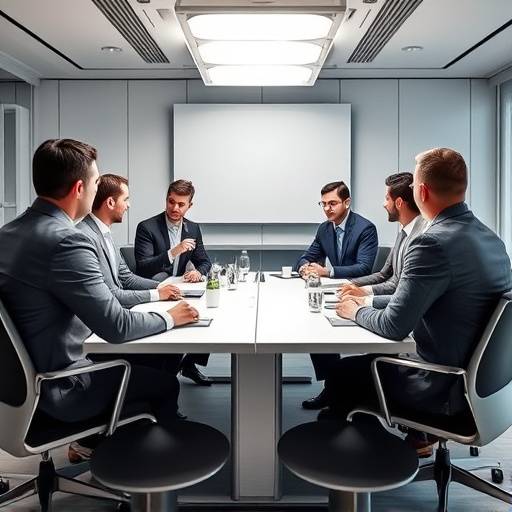 Team di lavoro in un'azienda di Monza, impegnato in una riunione strategica